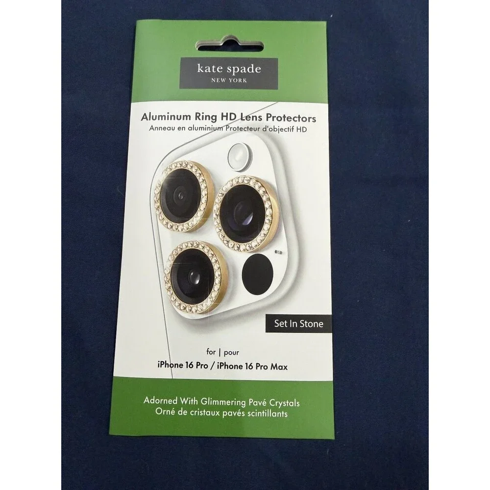 Kate Spade Aluminum Ring HD Lens Protectors For APPLE iPhone 16 / 16 PLUS NEW